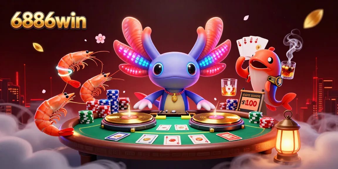 Experience thrilling action with 6886win's vibrant casino scene filled with colorful characters and game elements.