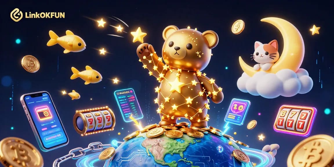 Experience the thrill of gaming with Link OKFUN showcasing an engaging casino atmosphere filled with vibrant characters and action.