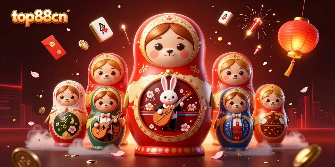 Play iconic games like top88cn with colorful casino-themed imagery showcasing dynamic characters and vibrant decorations.