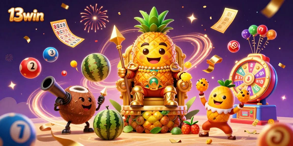 Join the fun at 13win with vibrant casino illustrations depicting exciting games and rewards.