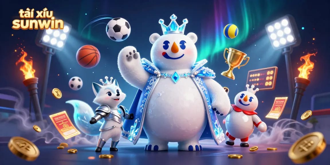 Engage in the thrilling gameplay of tài xỉu sunwin with vibrant 3D casino visuals and dynamic sports symbols.