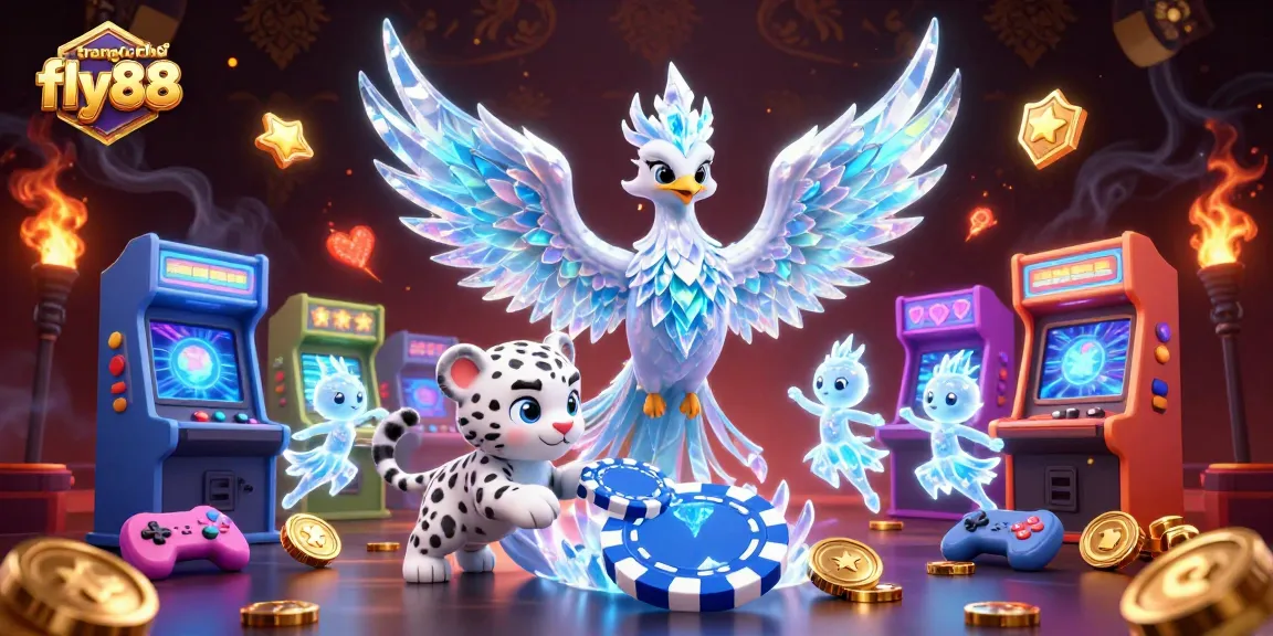 Engage with the exciting trang chủ fly88 scene featuring the ice phoenix and vibrant casino elements.