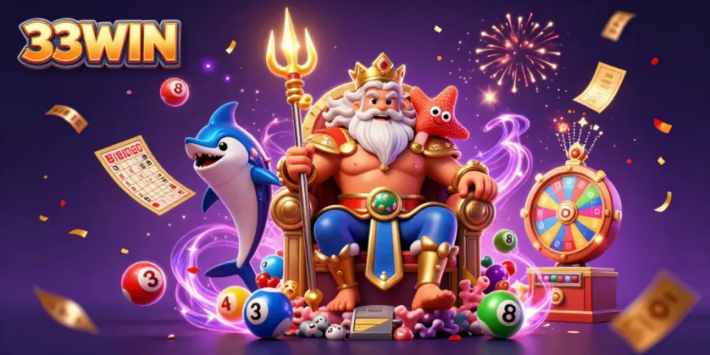 33WIN chúc mừng chiến thắng với các quả bóng số nhiều màu sắc tại sòng bạc.