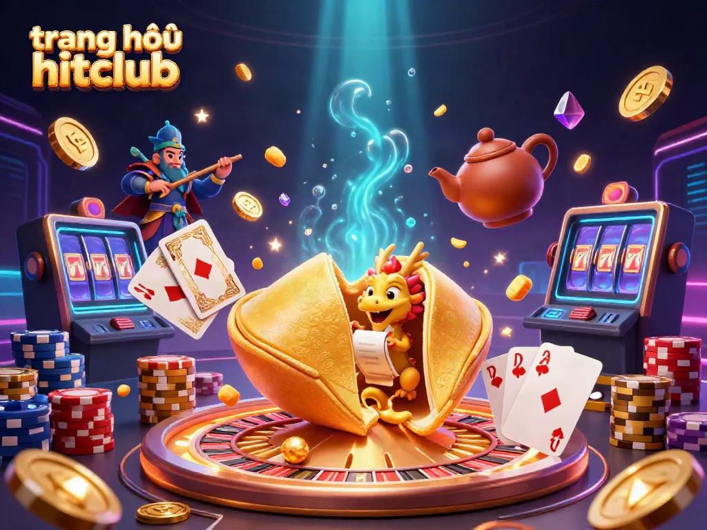 Experience the excitement of trang chủ hitclub with vibrant casino elements and dynamic 3D illustration.