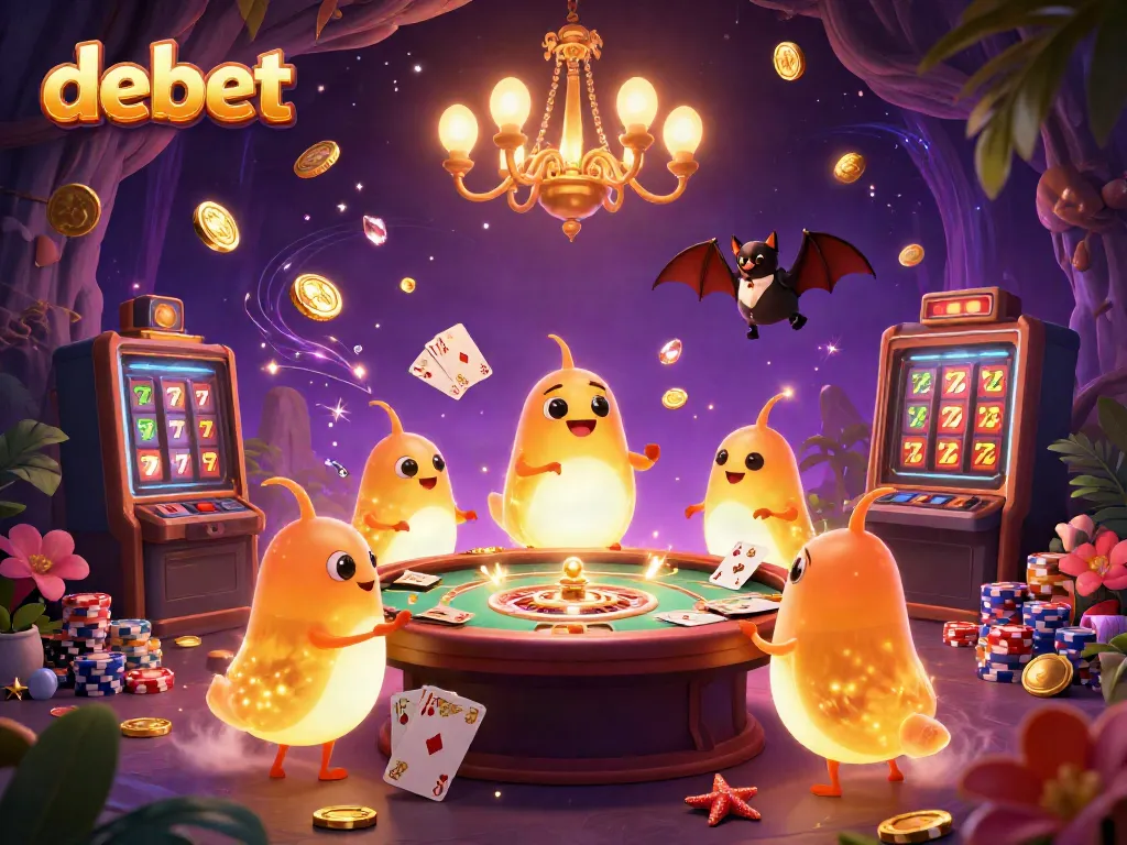 Experience the thrill of debet casino games with vibrant glowworms lighting up a captivating gaming scene.