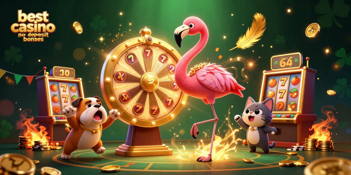 Experience the best casino no deposit bonuses with exciting characters in a vibrant casino setting.