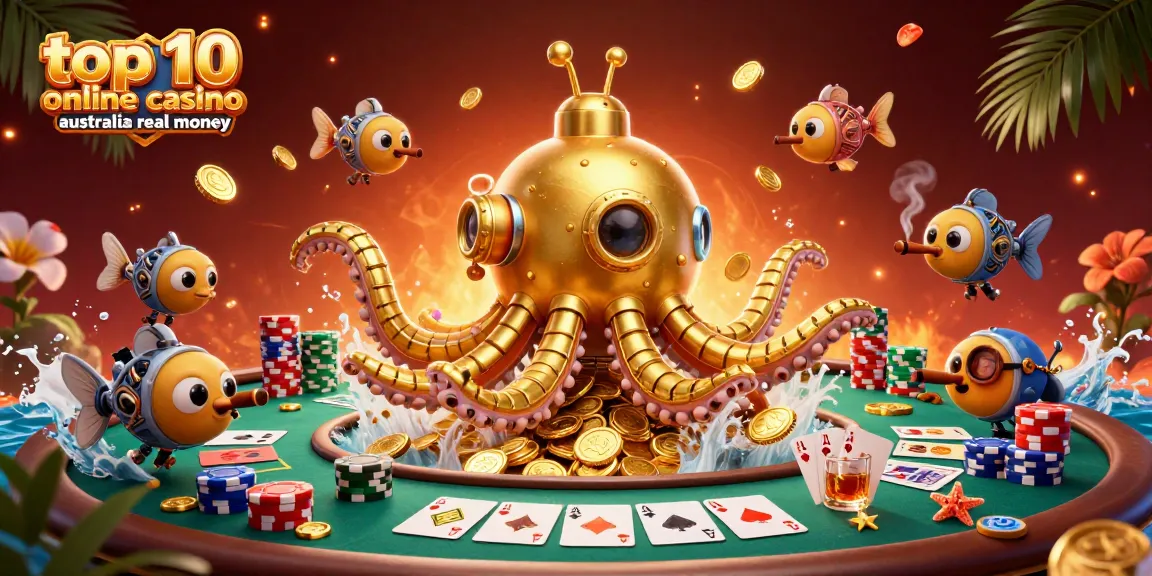 Explore top 10 online casino Australia real money through a vibrant 3D illustration. Join the fun!