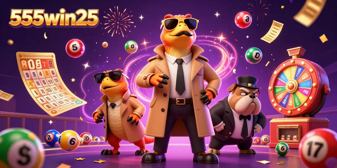 Experience thrilling entertainment at 555win25 with vibrant lottery balls and colorful casino elements.