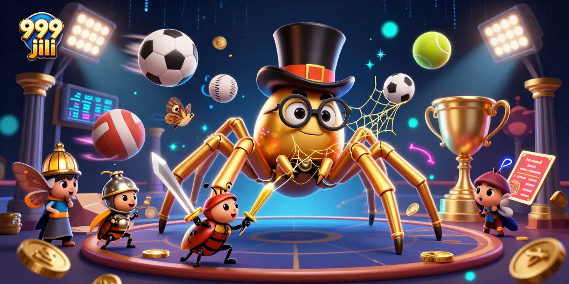 Join the excitement of 999 jili with this vibrant scene of a daring beetle knight amidst sports action!