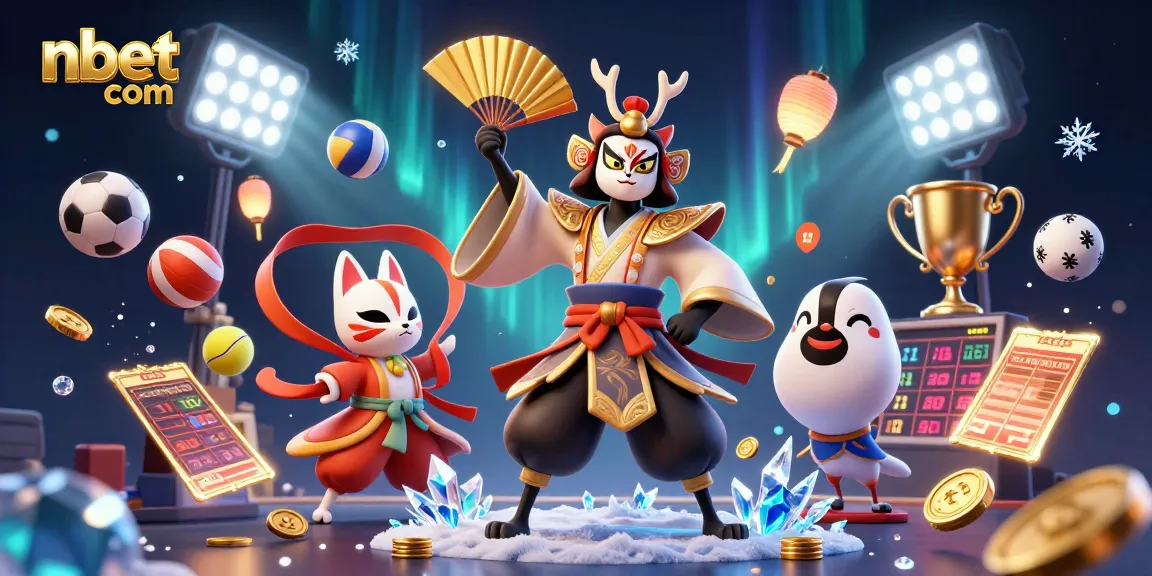 Engage with rich visuals at nbet com, featuring dynamic sports betting elements and vibrant 3D characters.