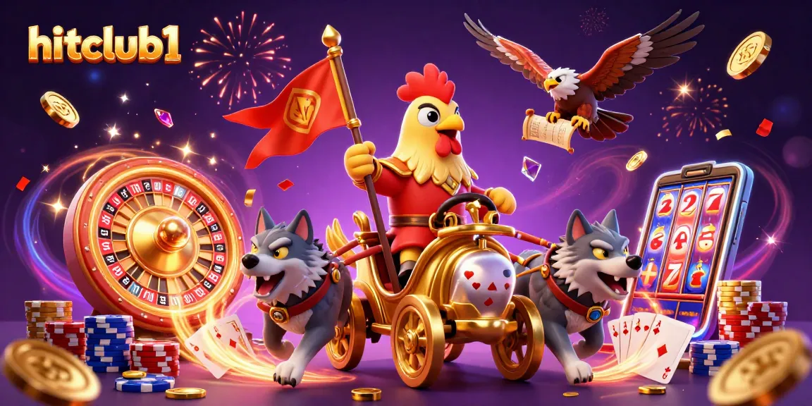 Join the thrill at hitclub1, where a rooster warlord leads an epic casino adventure with winning symbols.