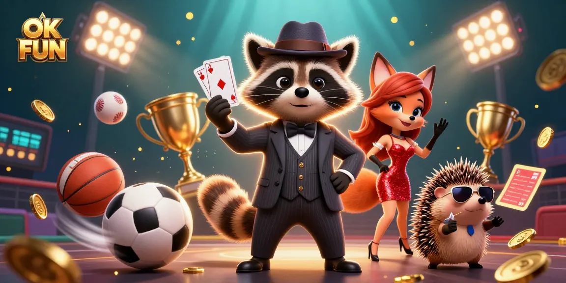 Experience thrilling sports betting at OK FUN with lively characters and dynamic gameplay elements.